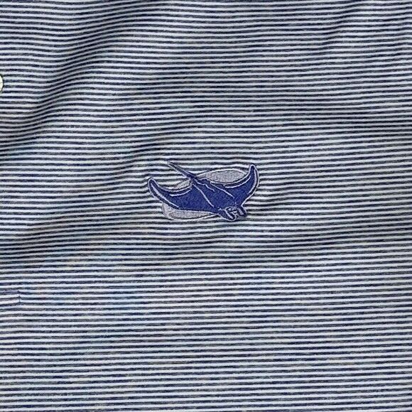 Johnnie-O Men's Performance Polo Shirt XXL Blue White Striped Short Sleeve - Picture 4 of 13